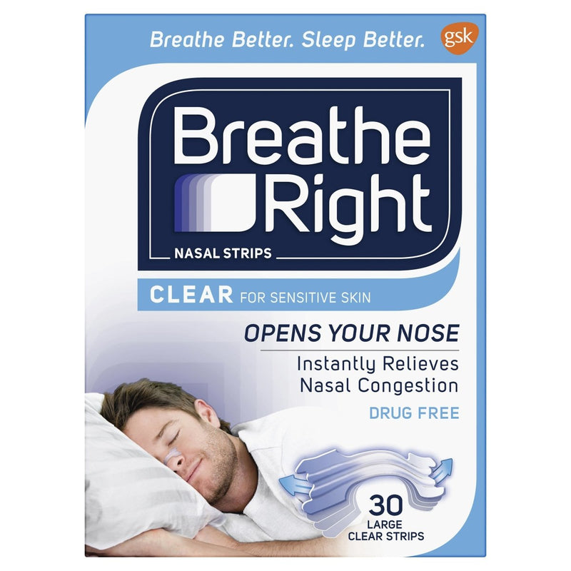 Breathe Right Clear Large Nasal Strips 30 Strips - Vital Pharmacy Supplies