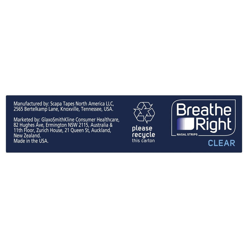 Breathe Right Clear Large Nasal Strips 30 Strips - Vital Pharmacy Supplies