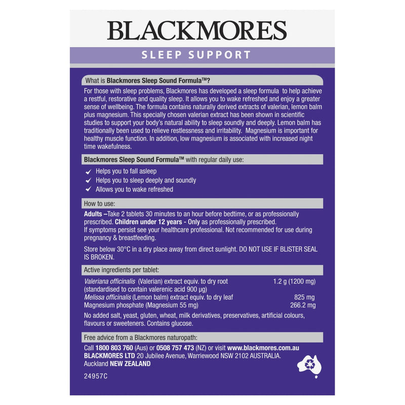 Blackmores Sleep Sound 30 Tablets - Vital Pharmacy Supplies