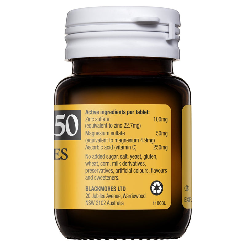 Blackmores ZinvitC250 50 Tablets - Vital Pharmacy Supplies