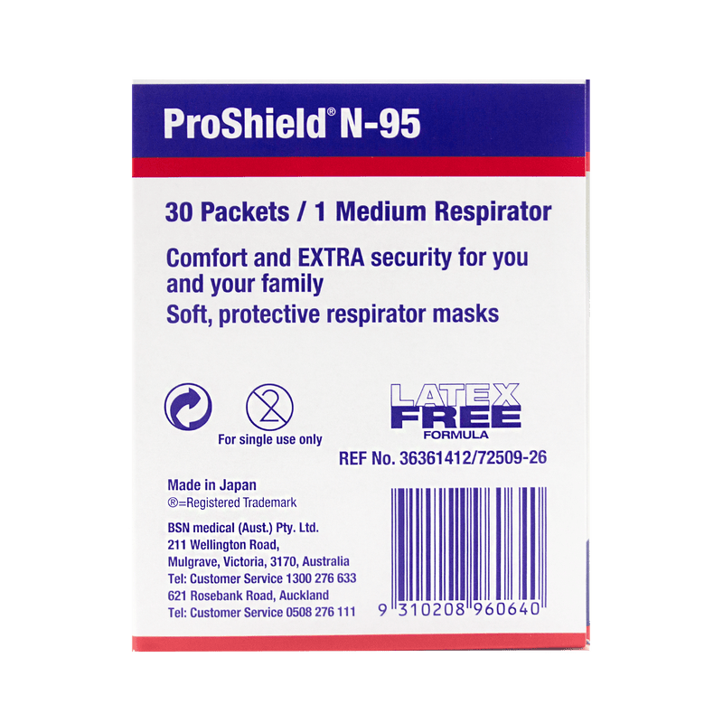 BSN Proshield N95 Respirator Masks (Singles or Box of 30) - Vital Pharmacy Supplies
