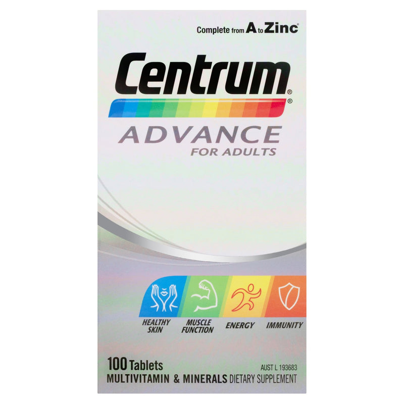 Centrum Advance For Adults Tablets 100 Tablets - Vital Pharmacy Supplies