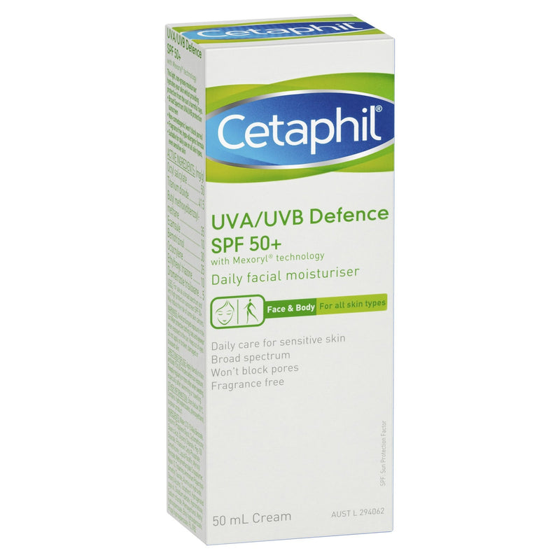 Cetaphil UVA/UVB Defence SPF 50+ 50mL - Vital Pharmacy Supplies