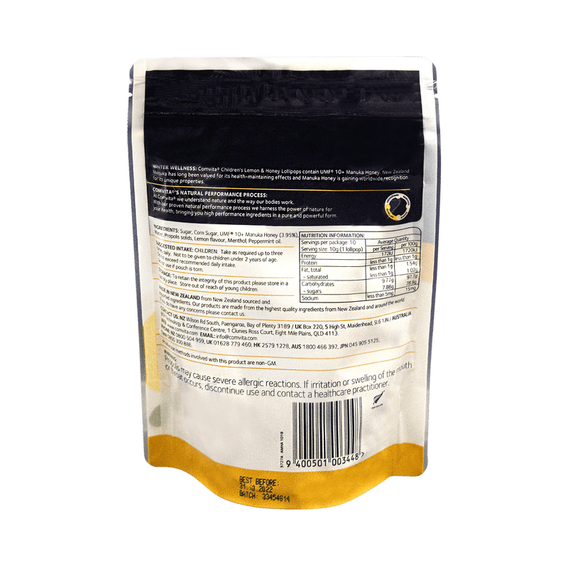 Comvita Manuka Honey Lozenges with Propolis (Lemon and Honey) 40s - Vital Pharmacy Supplies