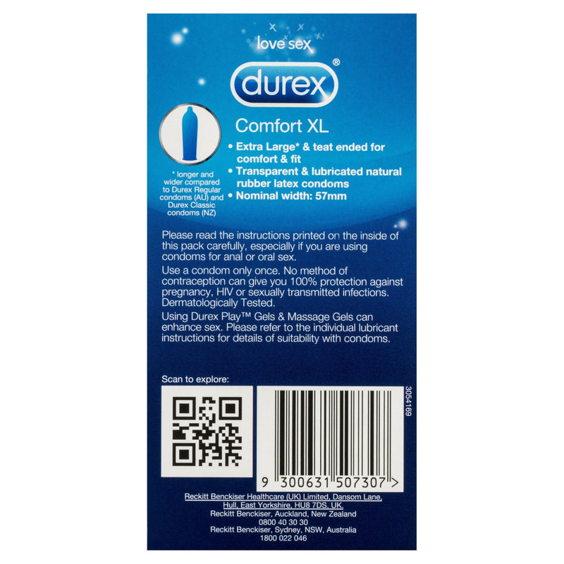 Durex Condom Comfort XL 10 Pack - Vital Pharmacy Supplies
