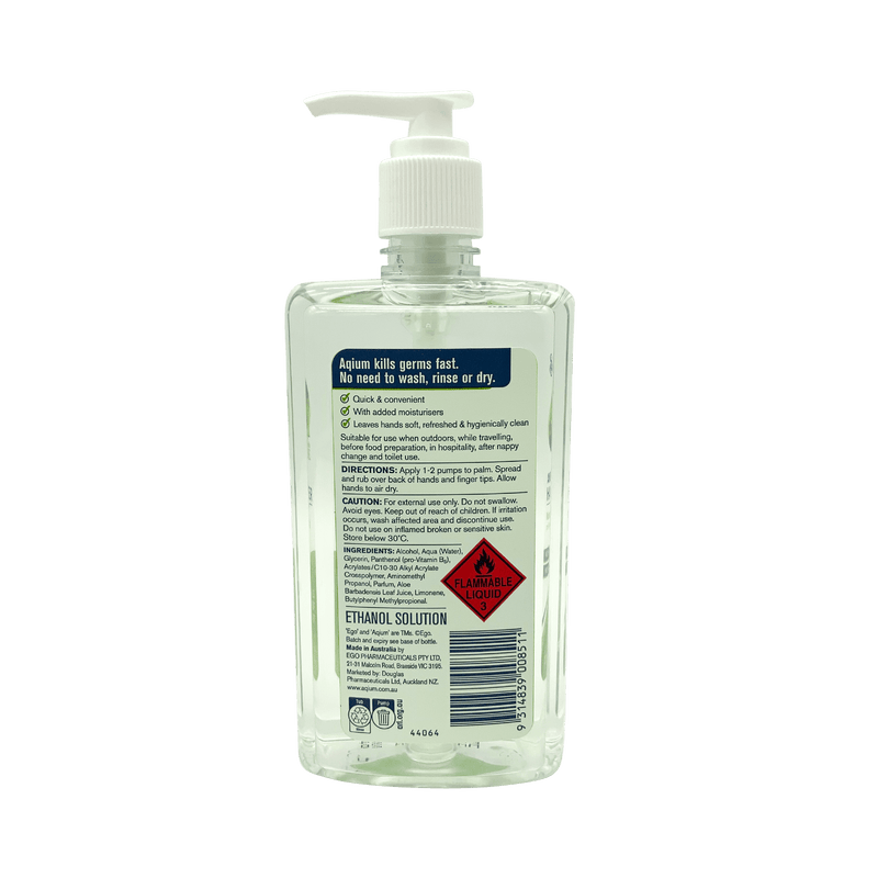 Ego Aqium Hand Sanitiser Aloe 375mL - Vital Pharmacy Supplies