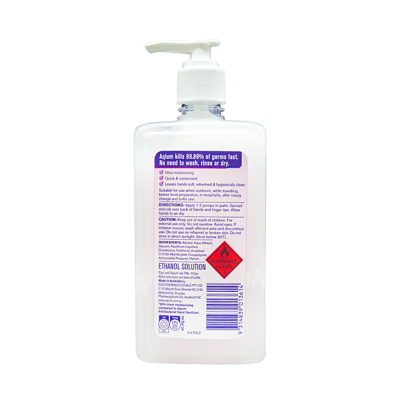 Ego Aqium Ultra Antibacterial Hand Sanitiser 375mL - Vital Pharmacy Supplies