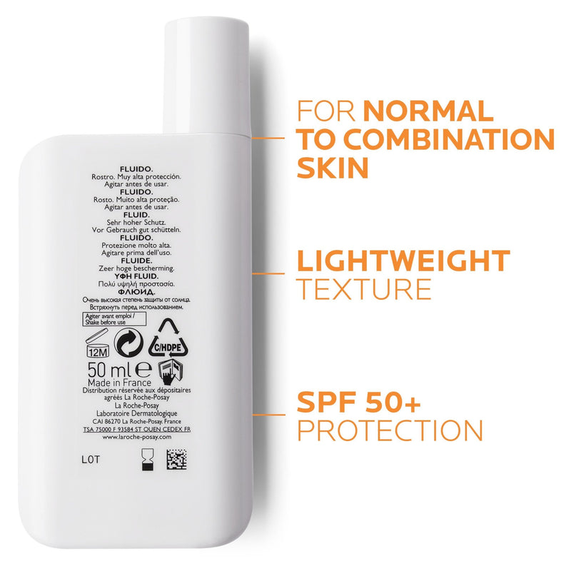 La Roche-Posay Anthelios XL Ultra-Light Fluid Facial Sunscreen SPF50+ 50mL - Vital Pharmacy Supplies