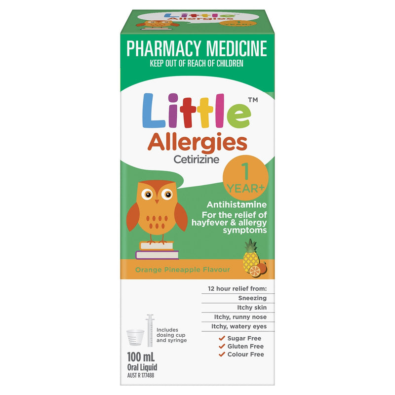 Little Allergies Cetirizine Antihistamine Orange Pineapple 100mL - Vital Pharmacy Supplies