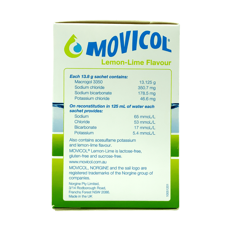 Movicol Lemon Lime Flavour Sachets for Adults - Vital Pharmacy Supplies