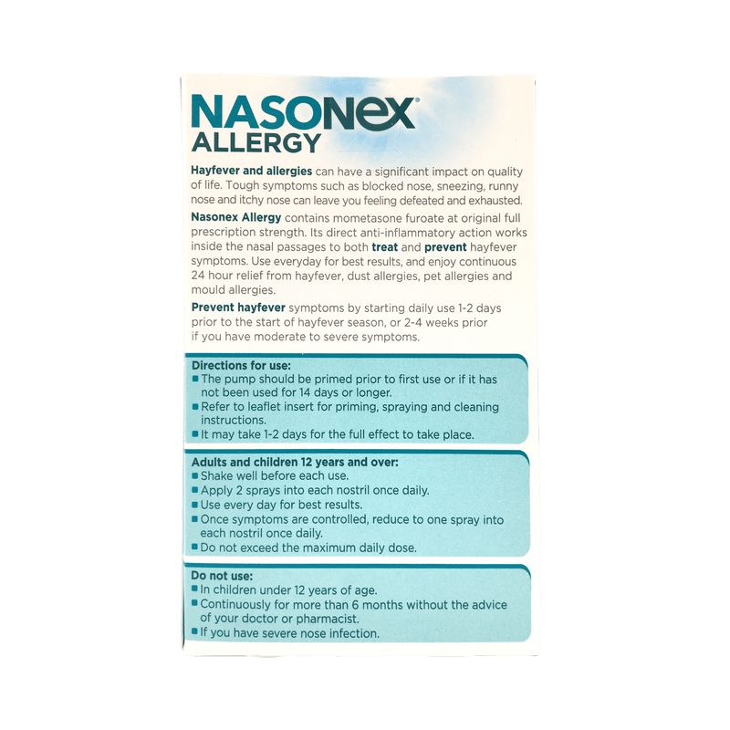 Nasonex Allergy Nasal Spray 140 Metered Spray Twin Pack - Vital Pharmacy Supplies
