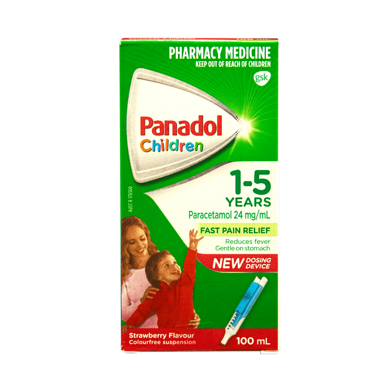 Panadol Children (1-5 years) Strawberry 100mL - Vital Pharmacy Supplies