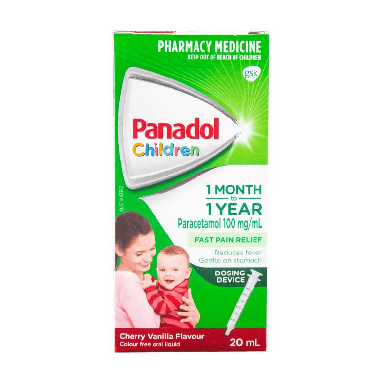 Panadol Colour-Free Baby Drops 1 Month - 2 Years Cherry Vanilla 20mL - Vital Pharmacy Supplies