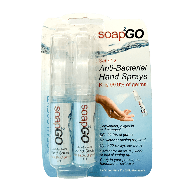 SOAP2GO Antibacterial Hand Spray Twin Pack 2x5mL - Vital Pharmacy Supplies