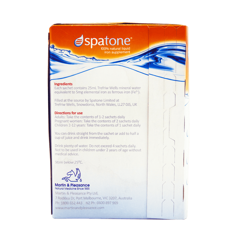 SpaTone 100% Natural Iron Supplement Sachets 28 Sachets - Vital Pharmacy Supplies