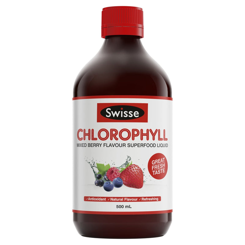 Swisse Chlorophyll Mixed Berry Flavour Superfood Liquid 500mL - Vital Pharmacy Supplies