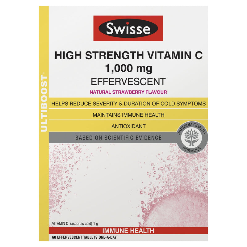 Swisse Ultiboost High Strength Vitamin C Effervescent 60 - Vital Pharmacy Supplies