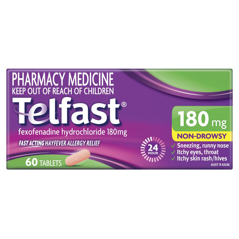 Telfast 180mg 60 Tablets - Vital Pharmacy Supplies