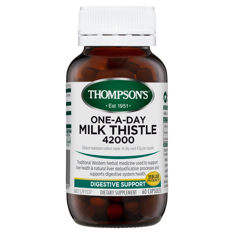 Thompson's One-A-Day Milk Thistle 42000MG 60 Capsules - Vital Pharmacy Supplies