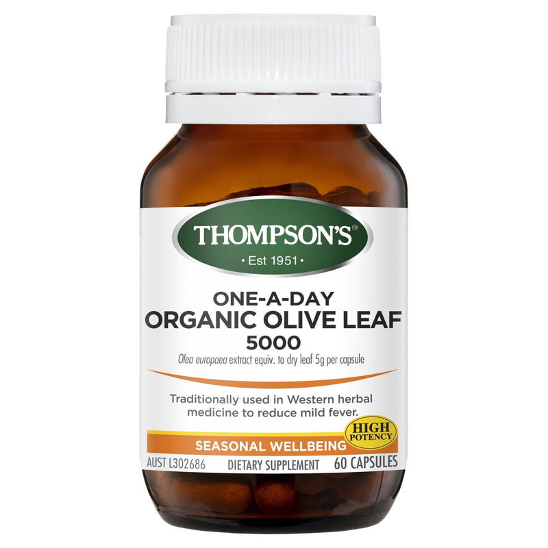 Thompson's One-A-Day Organic Olive Leaf 5000 Capsules 60 Capsules - Vital Pharmacy Supplies