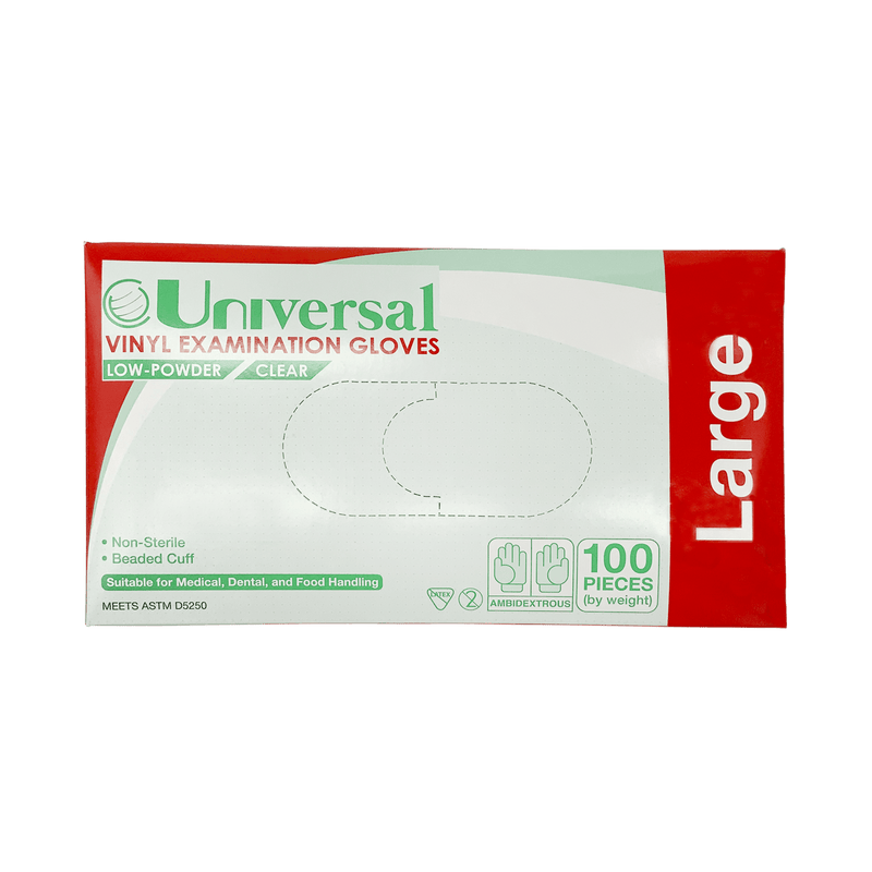 Universal Vinyl Examination Gloves Large 100s - Vital Pharmacy Supplies
