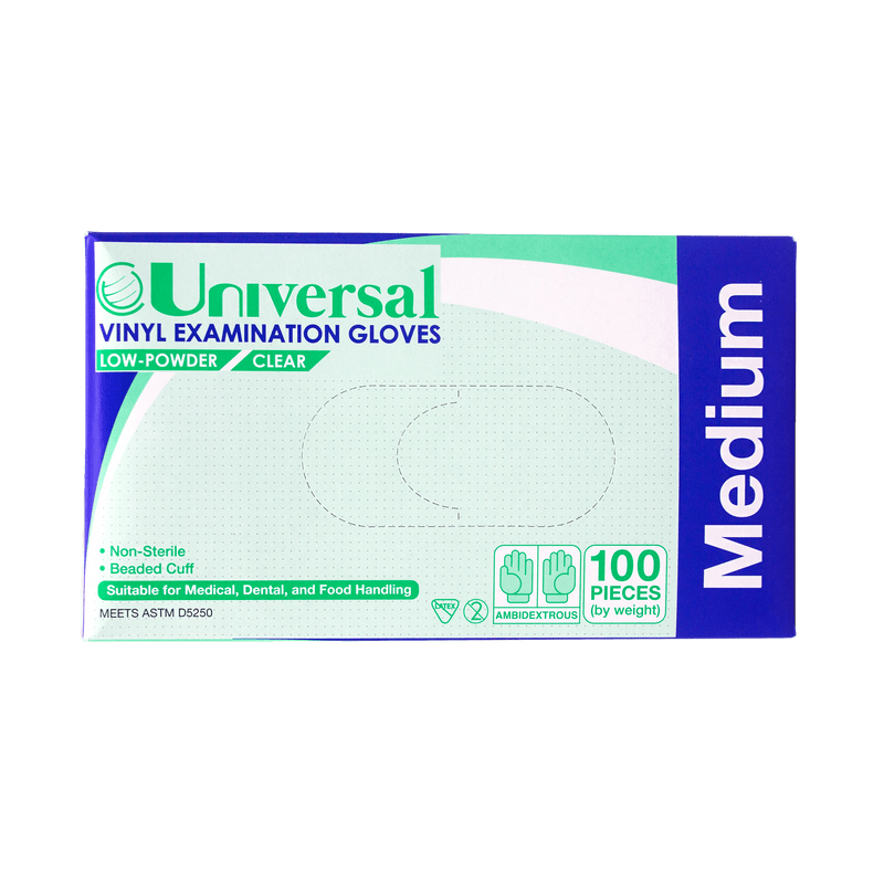 Universal Vinyl Examination Gloves Medium 100s - Vital Pharmacy Supplies