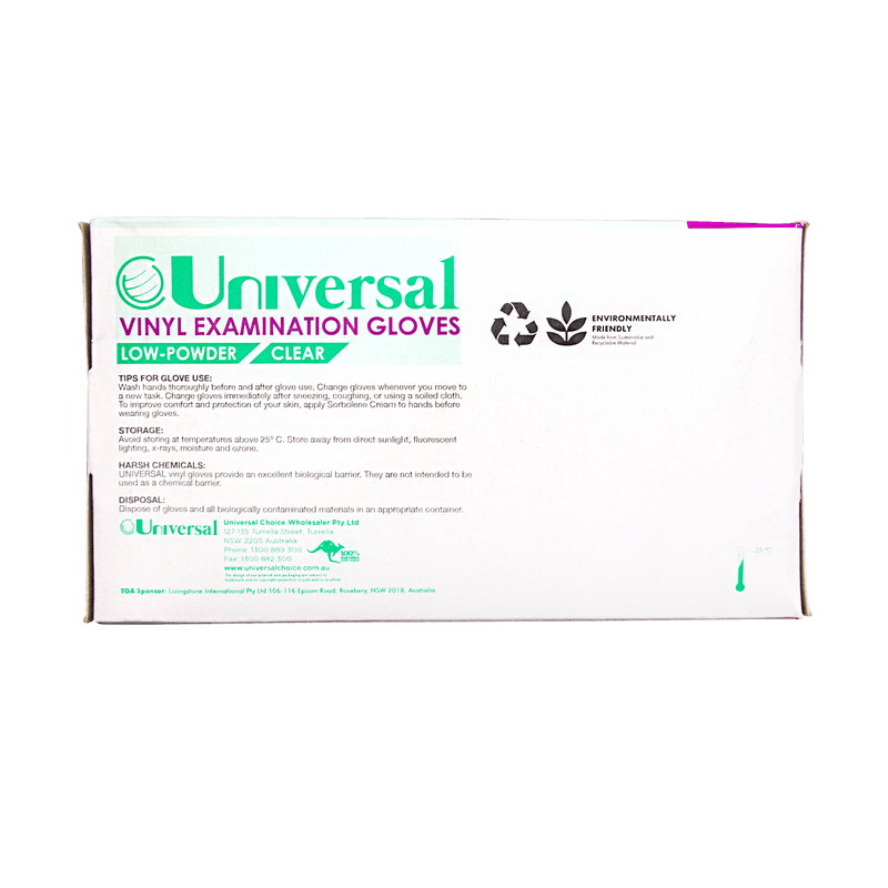Universal Vinyl Examination Gloves Small 100s - Vital Pharmacy Supplies
