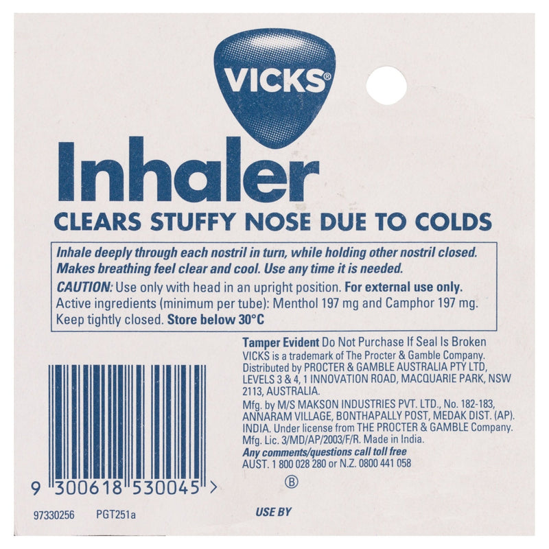 Vicks Nasal Decongestant Inhaler 5mL - Vital Pharmacy Supplies