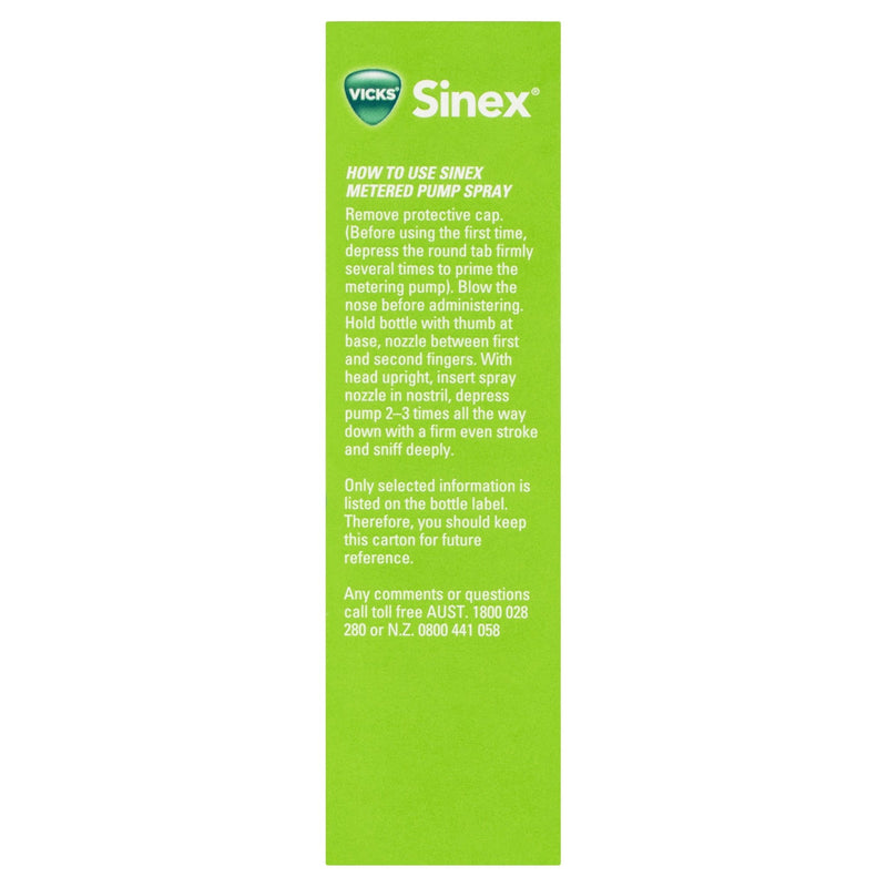 Vicks Sinex Nasal Decongestant Nasal Spray 15mL - Vital Pharmacy Supplies