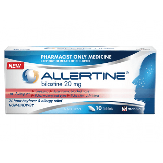 Allertine 20mg Bilastine Tablet 10 (S3) - VITAL+ Pharmacy