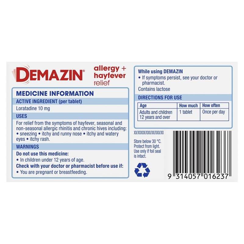 Demazin Allergy + Hayfever Relief 10 Tablets - VITAL+ Pharmacy