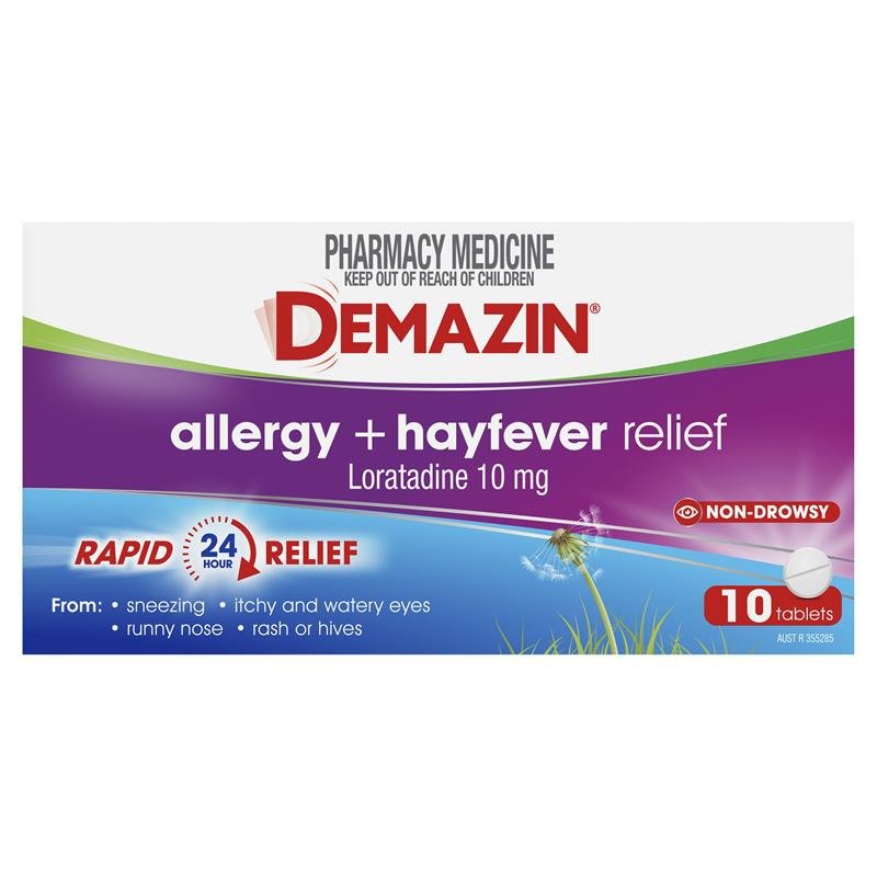 Demazin Allergy + Hayfever Relief 10 Tablets - VITAL+ Pharmacy