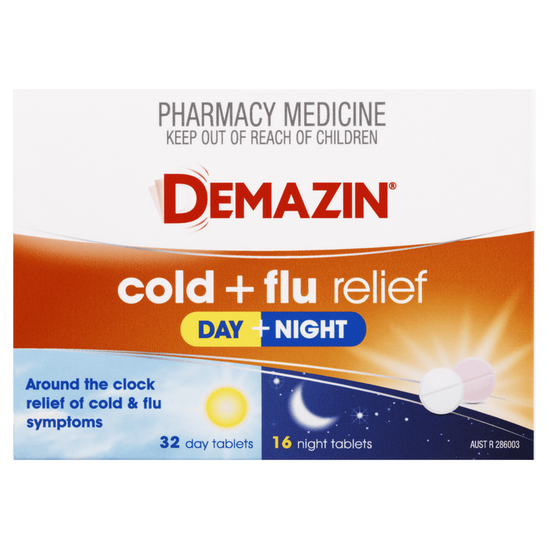 Demazin Cold & Flu Relief Day + Night 48 Tablets - VITAL+ Pharmacy