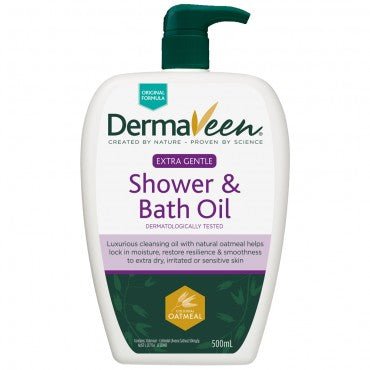DermaVeen Extra Hydration Shower & Bath Oil 500mL - VITAL+ Pharmacy