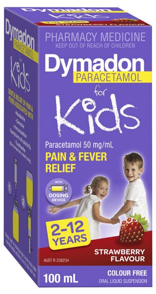 Dymadon for Kids 2-12 Years Strawberry 100mL - VITAL+ Pharmacy