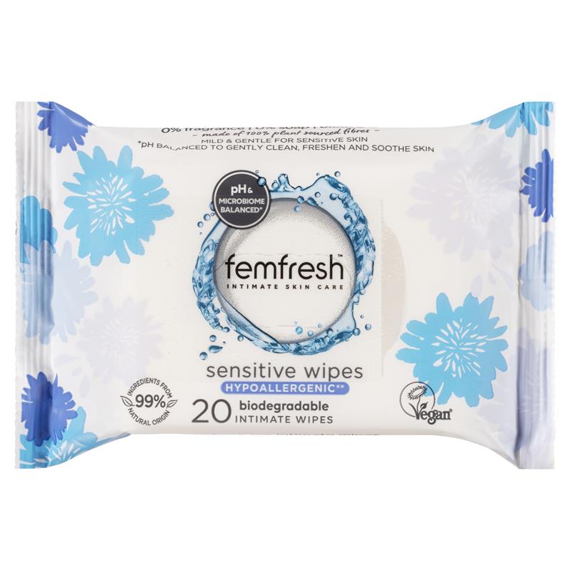 Femfresh Sensitive Wipes 20 Pack - VITAL+ Pharmacy