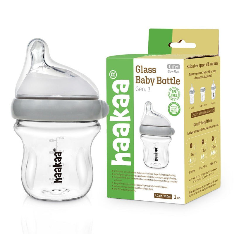 Haakaa Gen 3 Glass Baby Bottle Short 120mL - VITAL+ Pharmacy