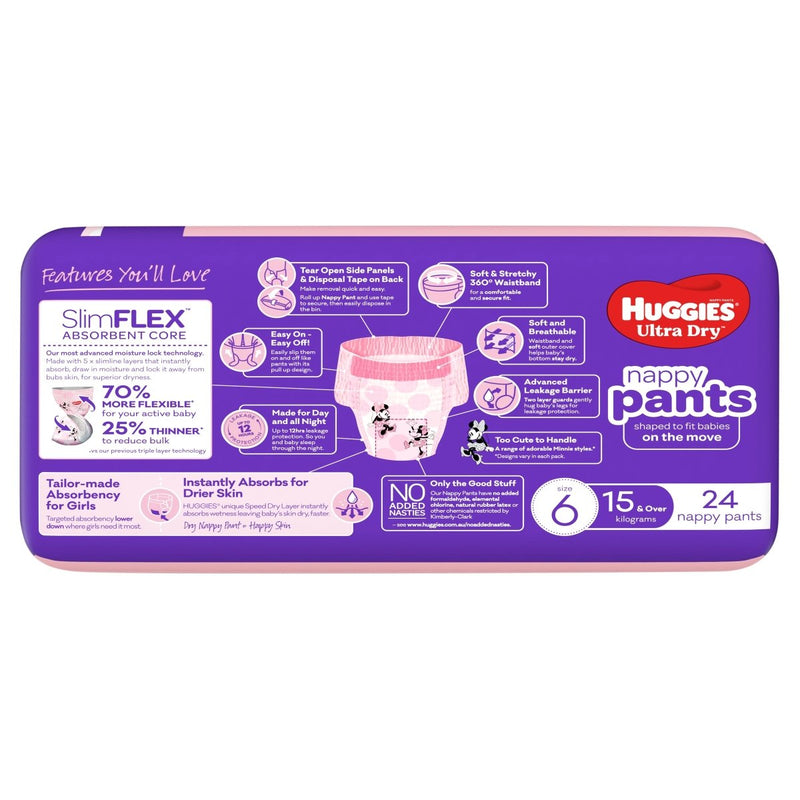 Huggies Nappies Pants Junior Girl 24 Pack - VITAL+ Pharmacy