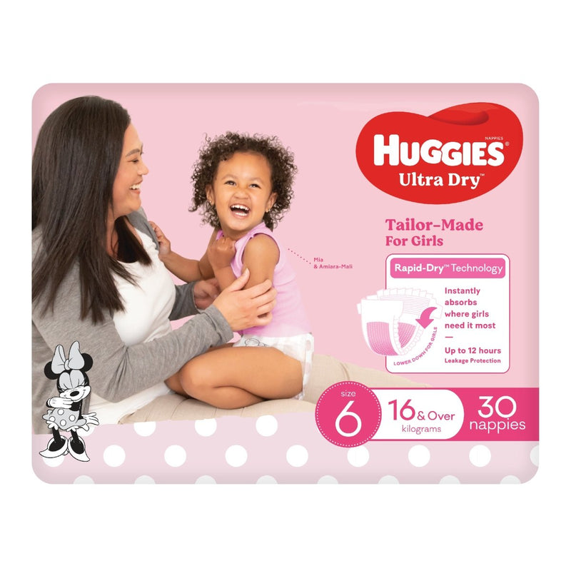 Huggies Nappies Ultra Dry Junior Girl 30 Pack - VITAL+ Pharmacy