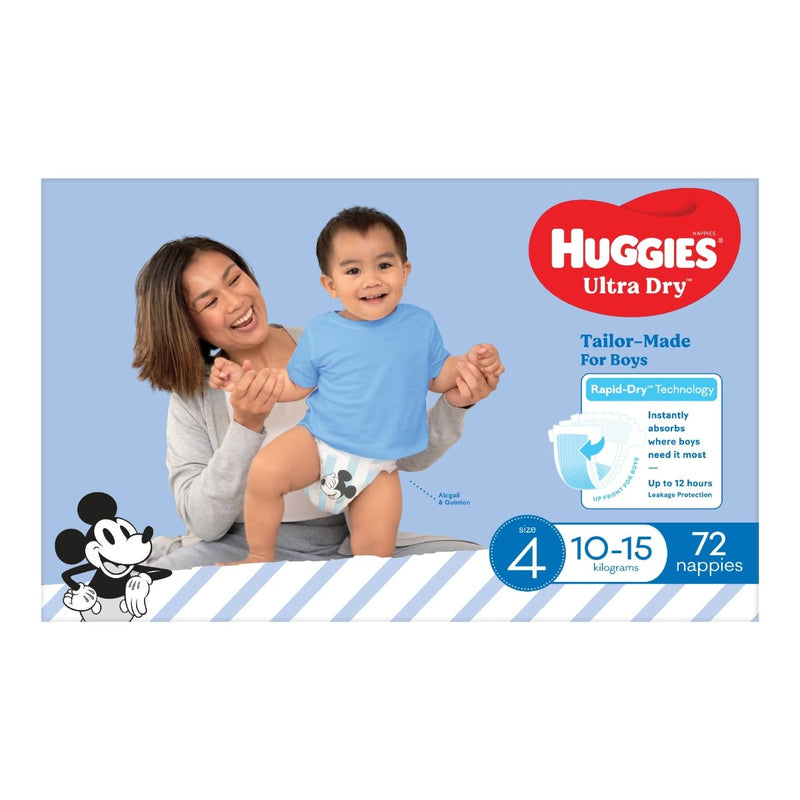 Huggies Nappies Ultra Dry Toddler Boy 72 Pack - VITAL+ Pharmacy