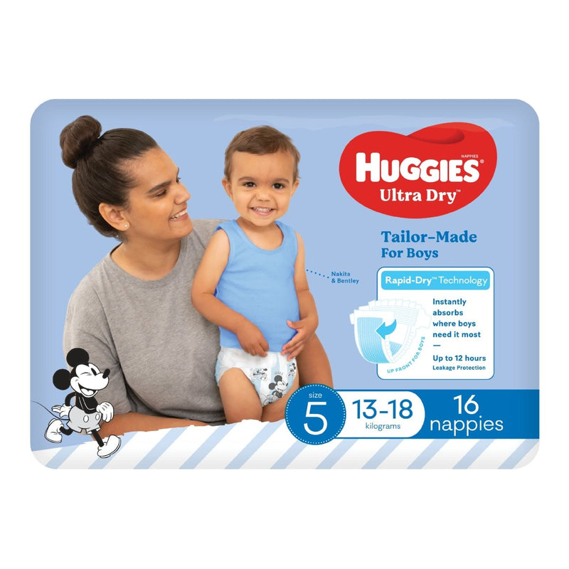 Huggies Nappies Ultra Dry Walker Boy 16 Pack - VITAL+ Pharmacy