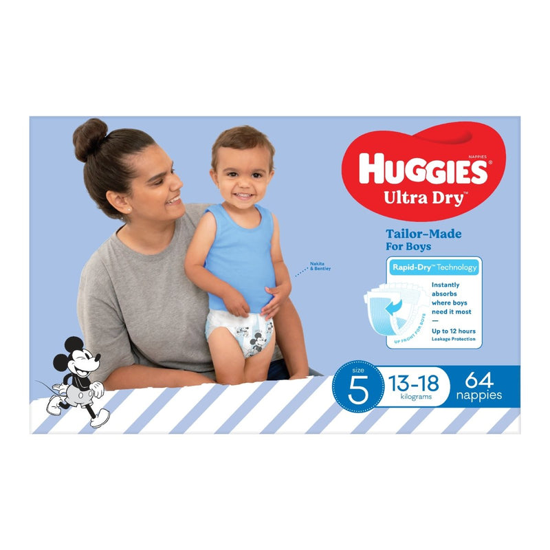 Huggies Nappies Ultra Dry Walker Boy 64 Pack - VITAL+ Pharmacy
