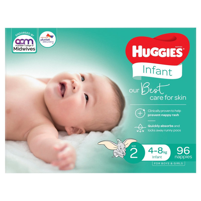 Huggies Ultimate Nappies Infant Jumbo 96 Pack - VITAL+ Pharmacy