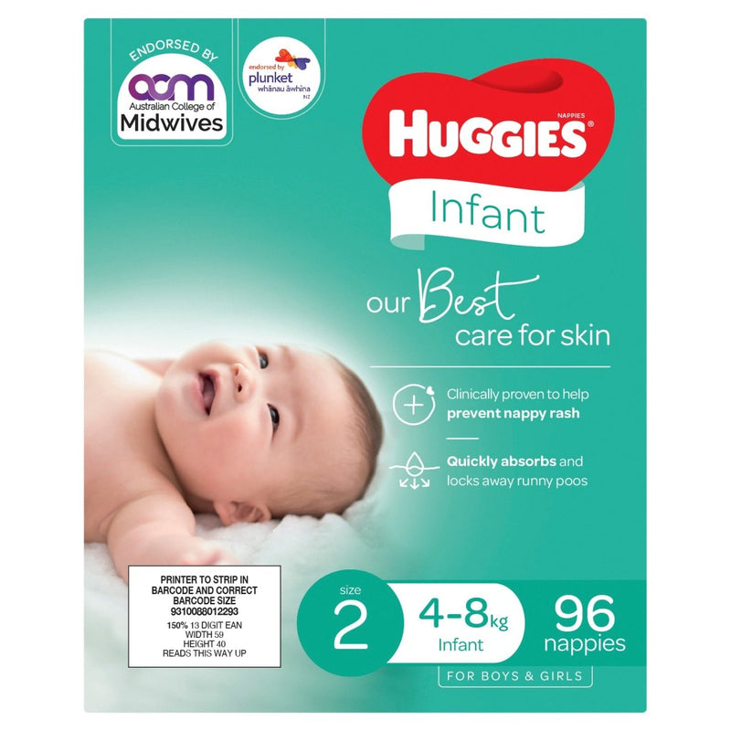 Huggies Ultimate Nappies Infant Jumbo 96 Pack - VITAL+ Pharmacy