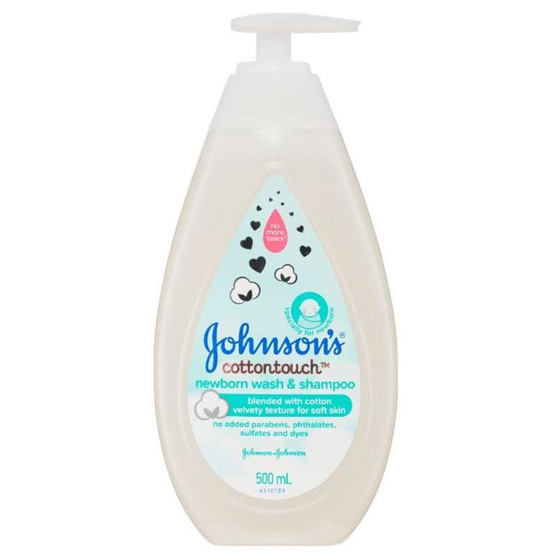 Johnson's Cotton Touch Newborn Wash & Shampoo 500mL - VITAL+ Pharmacy
