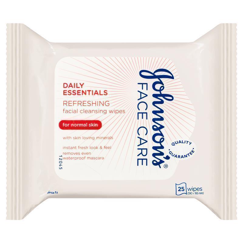 Johnson's Face Care Refreshing Facial Cleansing Wipes For Normal Skin 25 Pack - VITAL+ Pharmacy