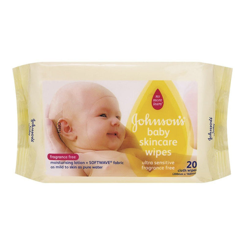 Johnson's Skincare Fragrance Free Baby Wipes 20 Pack - VITAL+ Pharmacy