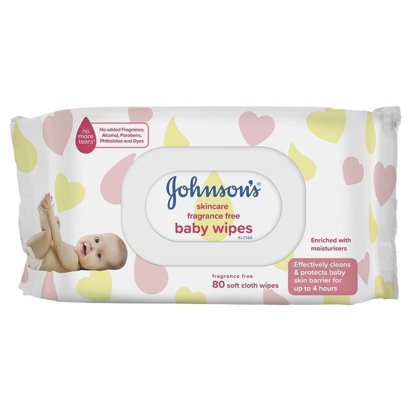 Johnson's Skincare Fragrance Free Baby Wipes 80 Pack - VITAL+ Pharmacy