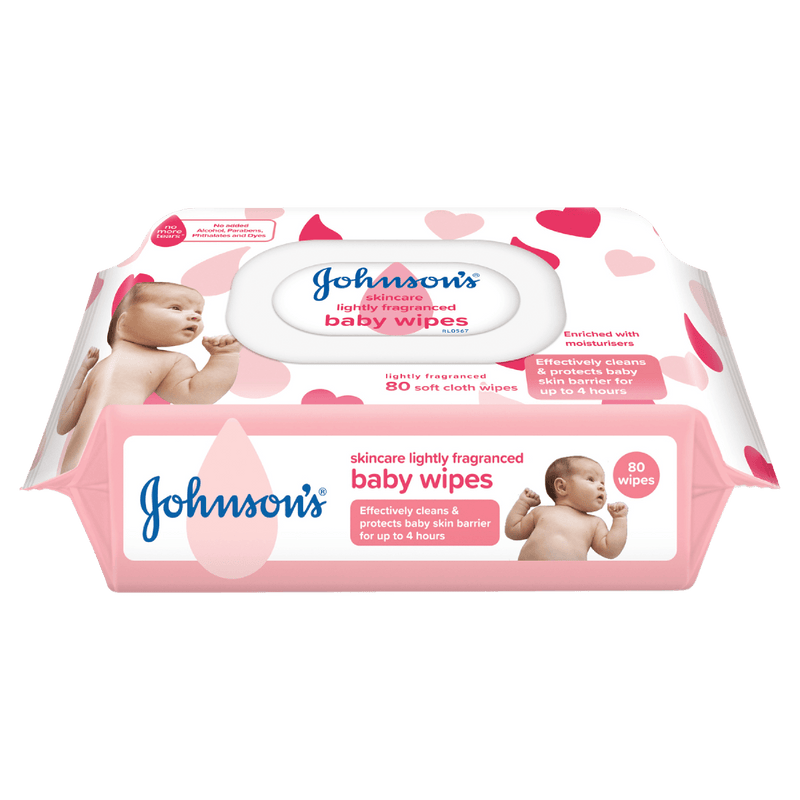 Johnson's Skincare Lightly Fragranced Baby Wipes 80 Pack - VITAL+ Pharmacy