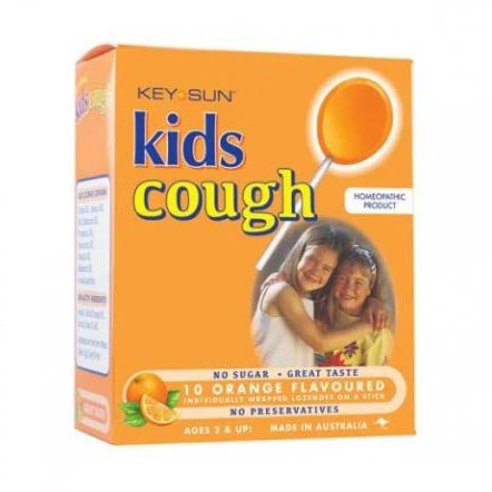 Key Sun Kids Cough Lozenges Orange 10 Pack